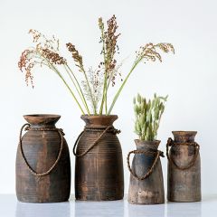 Found Decorative Wood Vase