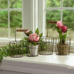 Double Basket Tabletop Planter Caddy Set of 2