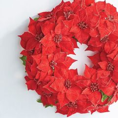 Bright Poinsettia Wreath