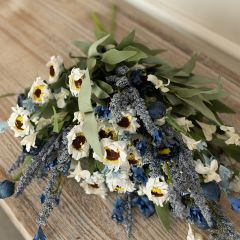 Daisies With Mixed Blues Floral Stem Set of 2