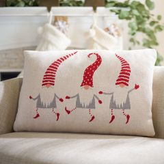 Dancing Elves Holiday Accent Pillow