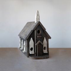 Dark Recycled Wood Birdhouse