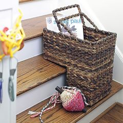 Dark Wicker Stair Basket