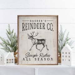 Dasher's Reindeer Co Whitewash Wall Art