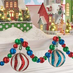Glittered Swirl Ball Holiday Ornament Set of 3