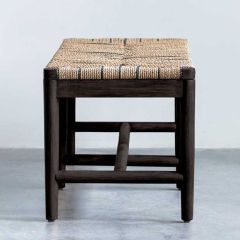 Woven Rope Wooden Bench