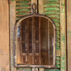 Antiqued Arched Wall Mirror