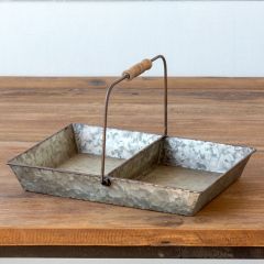 Divided Galvanized Tray Planter Caddy