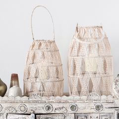 Woven Lanterns With Handles Set of 2