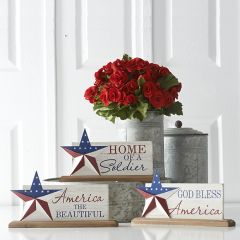 Patriotic Star Tabletop Decor Set of 3