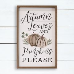 Autumn Leaves Pumpkins Please White Wall Art
