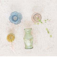 Debossed Glass Bud Vase Collection Set of 4