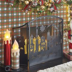 Decorative Christmas Fireplace Screen