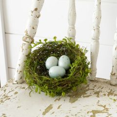 Decorative Bird Nest with Eggs Set of 3