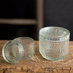 Decorative Glass trinket Jars Set of 2