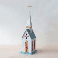 Decorative Hand Painted Metal Church