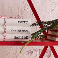 Decorative Merry Christmas Darling Book Stack