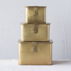 Decorative Metal Keepsake Box, Set of 3