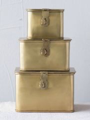 Decorative Metal Keepsake Box, Set of 3