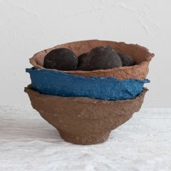 Decorative Paper Mache Bowls Set of 3