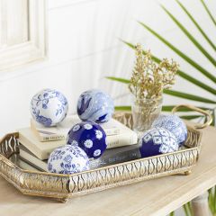 Decorative Patterned Ceramic Ball Collection Set of 6