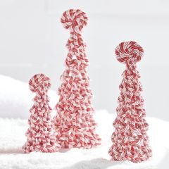 Decorative Peppermint Tabletop Tree Set of 3