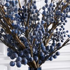 Decorative Powdered Grape Branch Set of 6