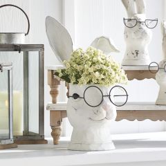 Decorative Rabbit With Glasses Planter