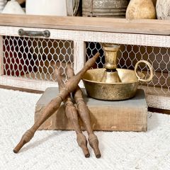 Decorative Stained Wooden Spindle Set of 3