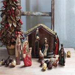 Decorative Tabletop Nativity Set of 9