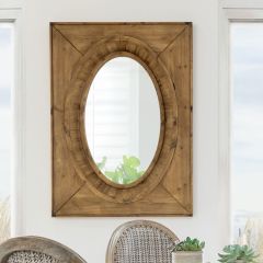 Deep Set Wood Framed Oval Mirror