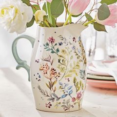 Delicate Florals Ceramic Pitcher