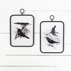 Framed Tin Bird Wall Decor Set of 2