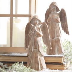 Rustic Angel Statues Set of 2