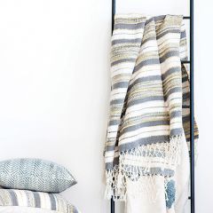 Striped Handwoven Cotton Throw Blanket