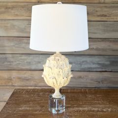 Distressed Artichoke Base Table Lamp