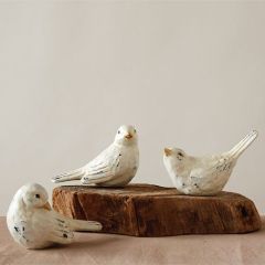 Distressed Bird Figurines Set of 3
