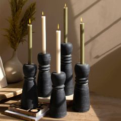 Distressed Clay Taper Candle Holder Set of 5