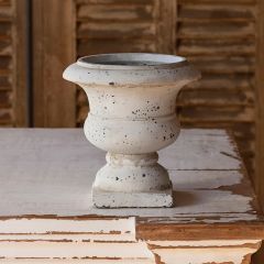 Distressed Concrete Urn Vase 8 Inch