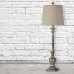 Distressed Farmhouse Buffet Table Lamp Set of 2