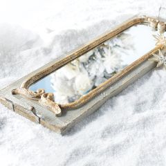 Distressed Fir Wood Tray Mirror