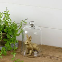 Distressed Gold Finished Rabbit Figurine 4 Inch