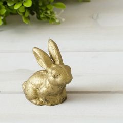 Distressed Gold Finished Rabbit Figurine 3 Inch