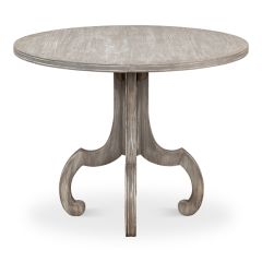 Distressed Grey Round Wood Bistro Table