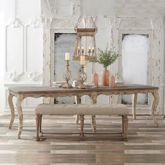 Distressed Long Rectangle Wood Dining Table