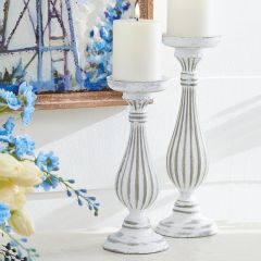 Distressed Manor Candle Holder Set of 2