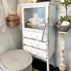 Distressed Metal Cabinet With 3 Drawers