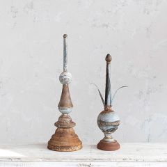 Distressed Metal Finial 25 Inch