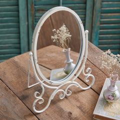 Distressed Metal Tabletop Vanity Mirror