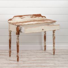 Distressed Painted Wood Side Table